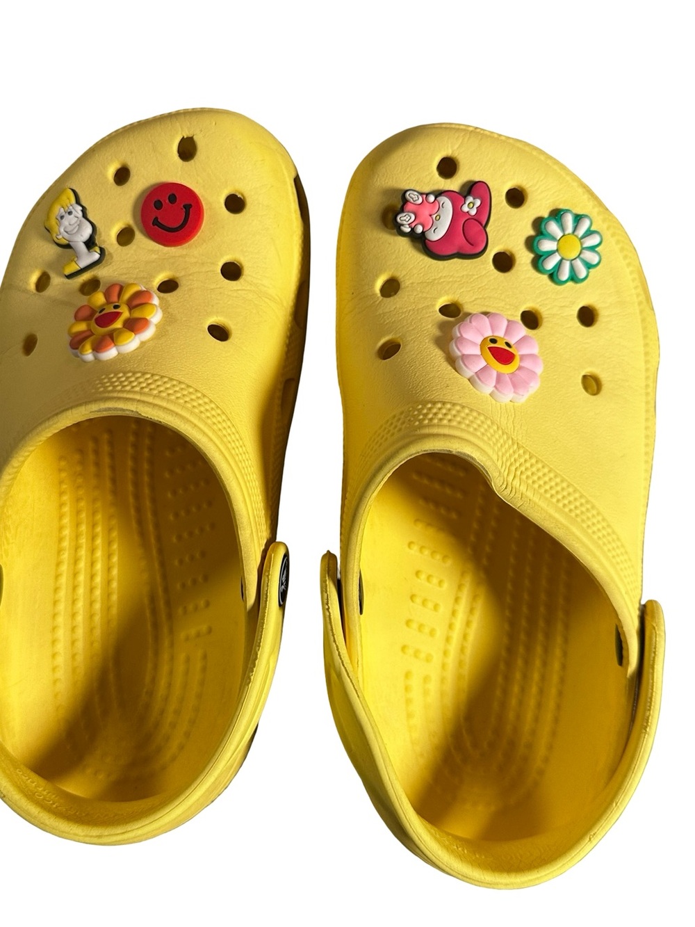 Crocs Kids J2 Classic Clog Yellow Big Kids Shoe Charms Casual Slip On - Picture 8 of 10